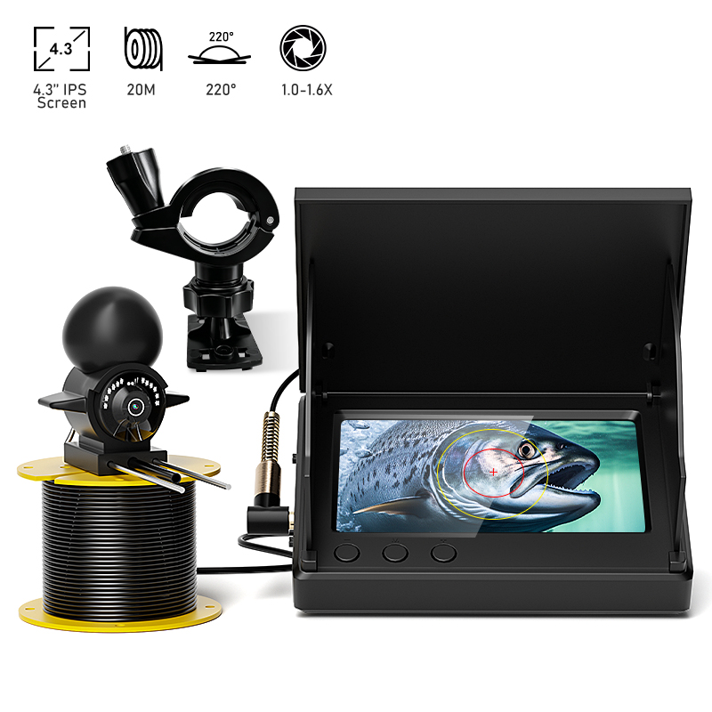 Fishing Depth Finder - 4,3'' LCD Tragbarer Fischfinder, 20m Unterwasser-Fischkamera