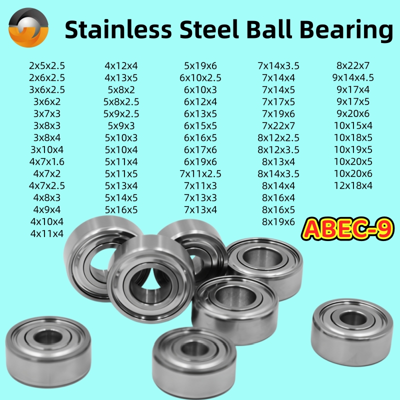 Abu Garcia Reel Revo - 2 Stück SMR128ZZ 8x12x3,5mm Edelstahl-Angelrollenlager ABEC-9